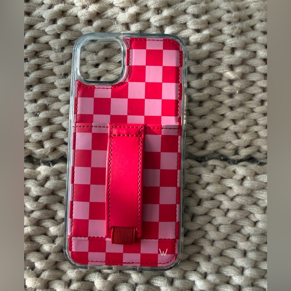 Red Checkered Phone Case with Stand